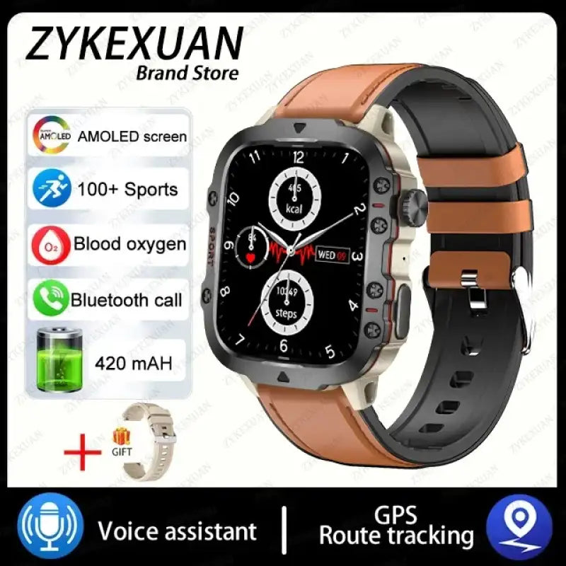 Xiaomi Rugged GPS SmartWatch 2025: Adventure Ready! - Brown leather 1 / Outdoor Sports Watch