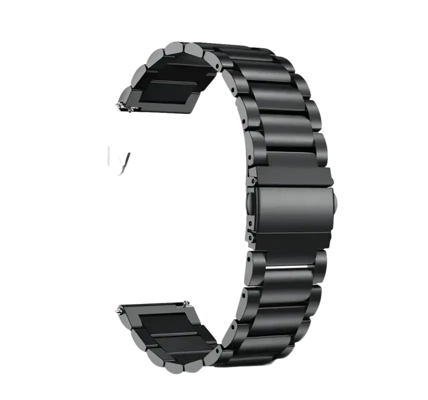 Black metal watch band.