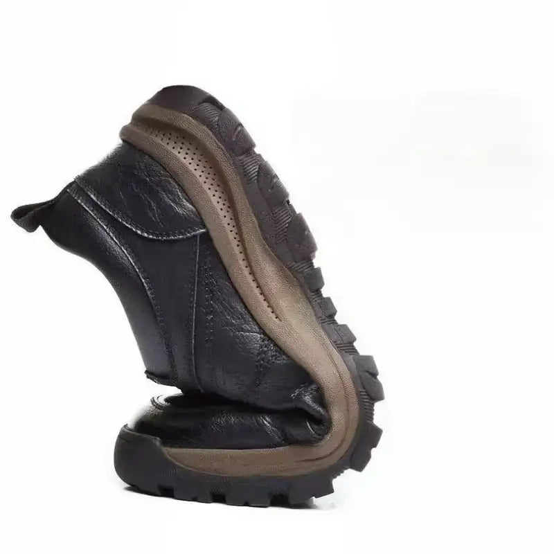 Men’s Sneakers Lace-up Leather Casual Shoes Outdoor Running Shoes Men Non Slip Low Top Walking Shoe Plus Size 48 Tênis