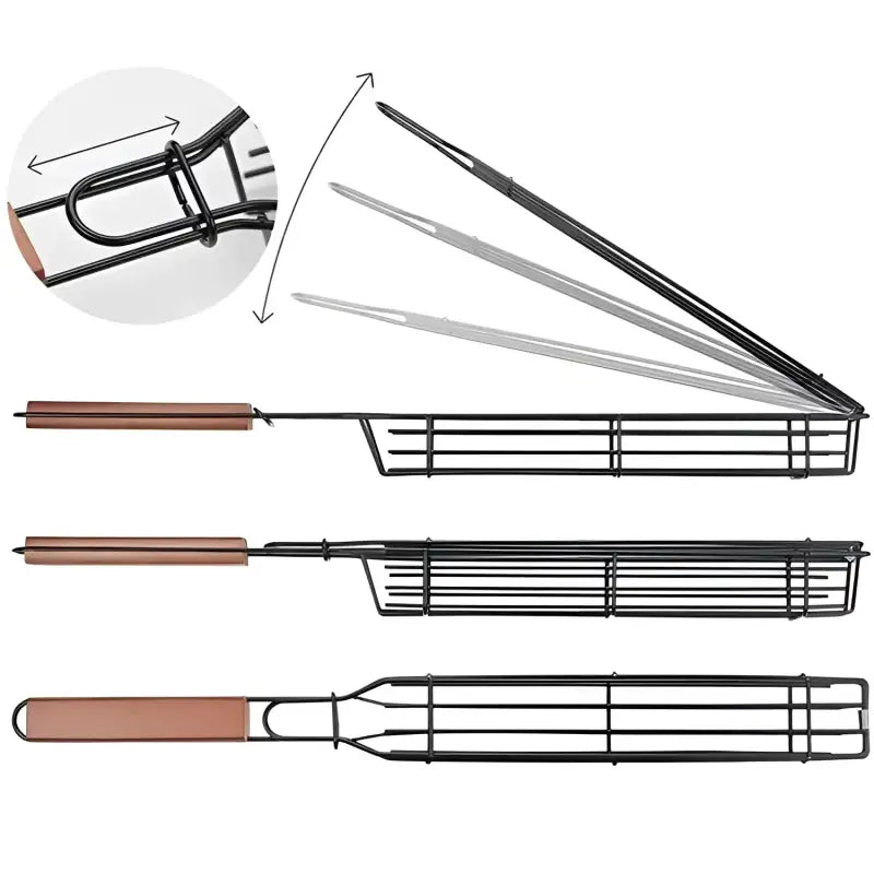 Stainless Steel BBQ Grill Mesh Tool Set - Burlywood 45cm