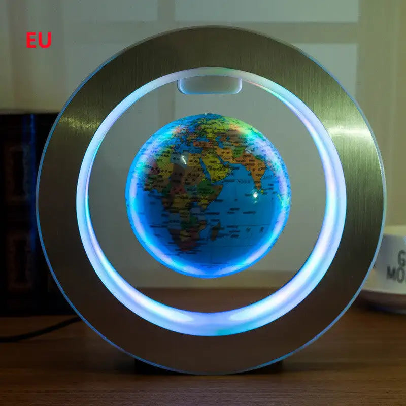 GlobeLite: Floating Magnetic World Map Lamp 🌍✨ - Sky blue English EU