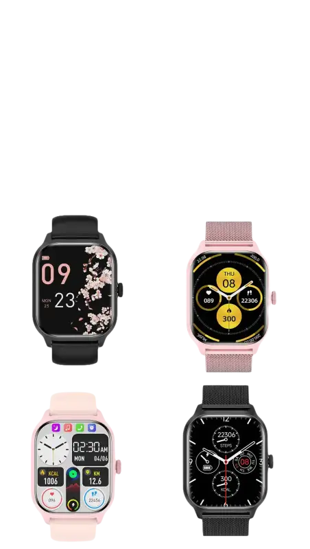 Selection of smartwatches with customizable faces.