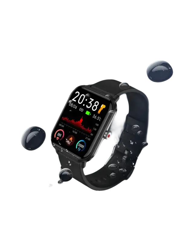 Black LIGE Q9 Pro smartwatch with body temp music features and waterproof temperature monitor