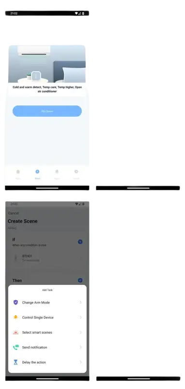 Smart home app interface.