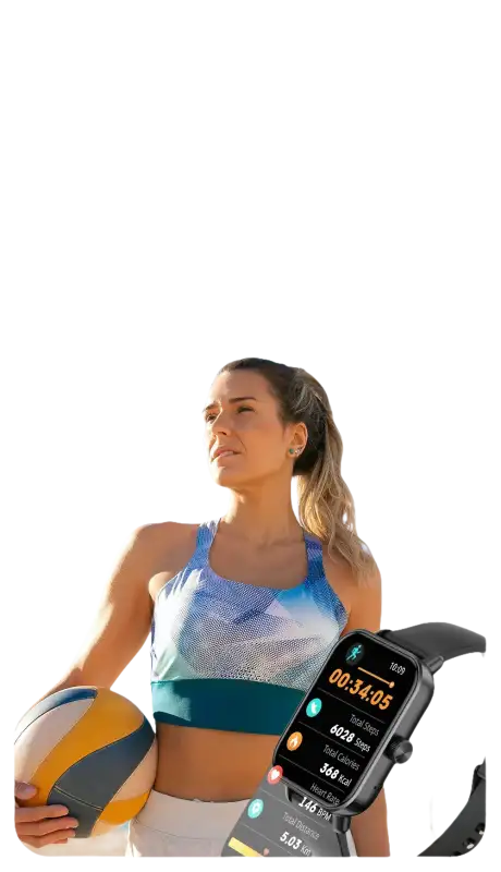 Smartwatch displaying workout data.