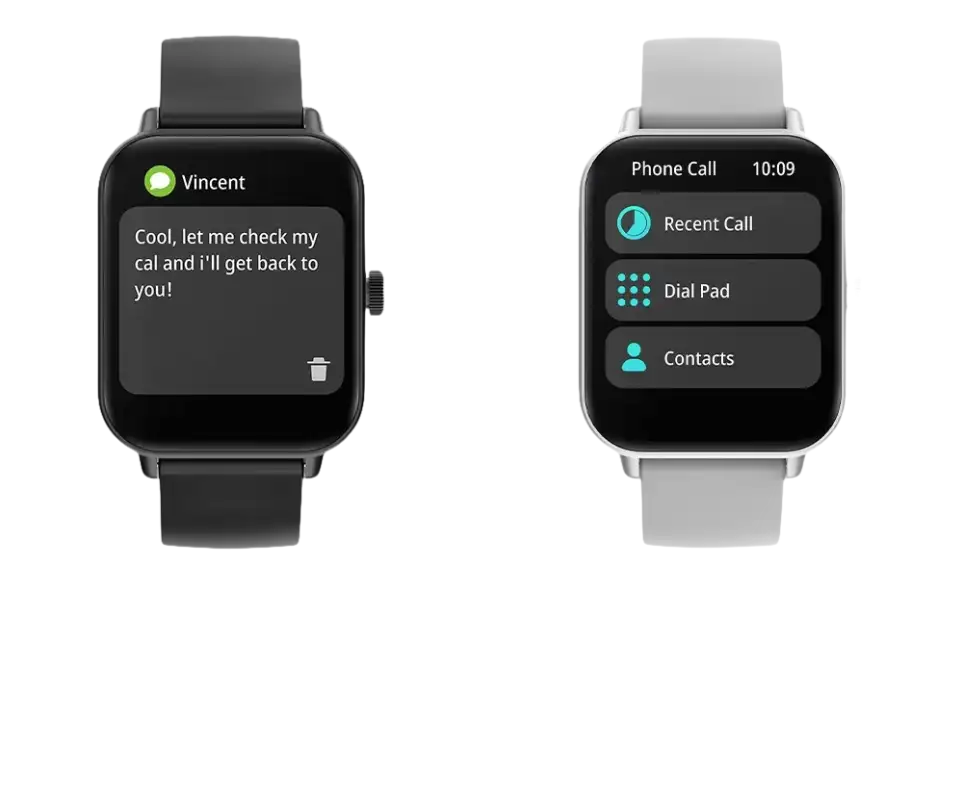 Smartwatches with notification and call features.