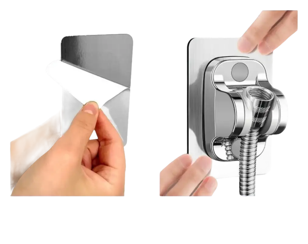 Adhesive shower head holder.