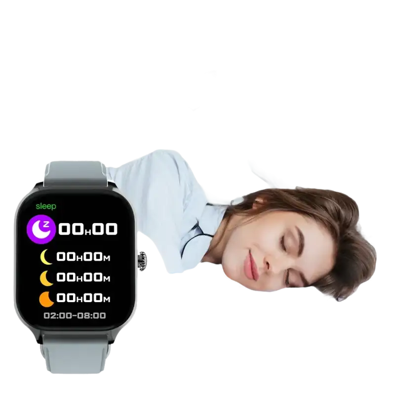 Smartwatch displaying sleep monitoring data.