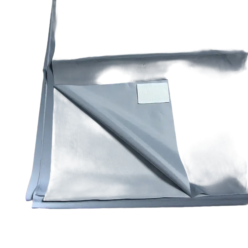 Gray plastic packaging bag.