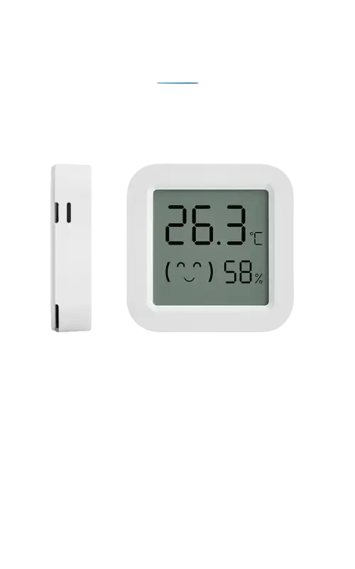 Digital tuya temperature humidity sensor with trendy mini LCD display for smart homes
