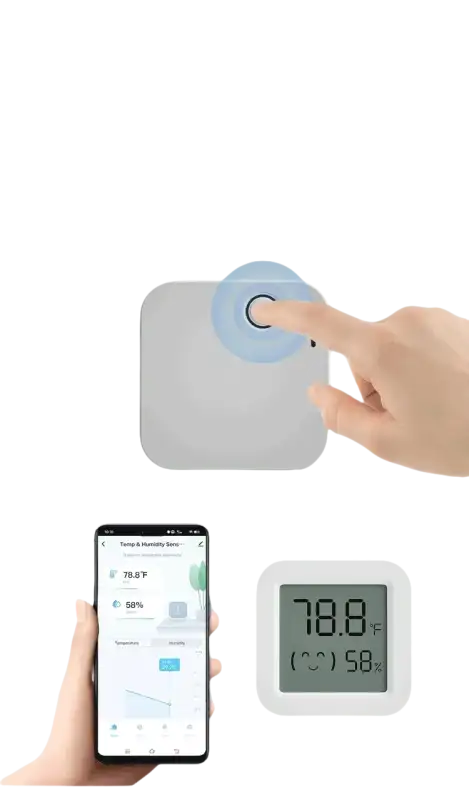 Smart tuya temperature humidity sensor mini LCD display for easy monitoring