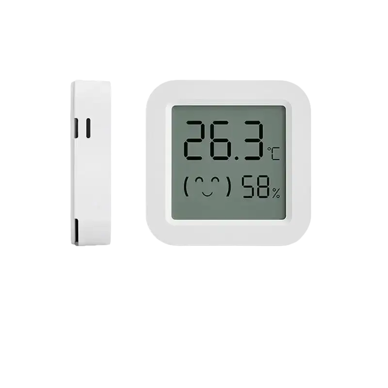 White Tuya temperature humidity sensor mini LCD display for accurate readings