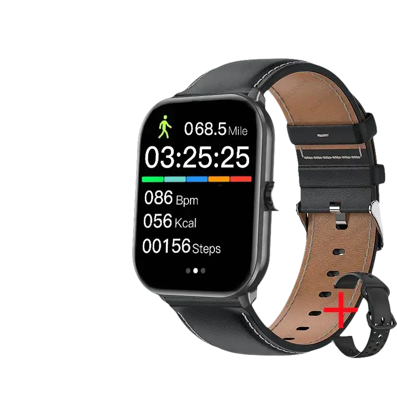 Xiaomi Watch 5 with leather strap.