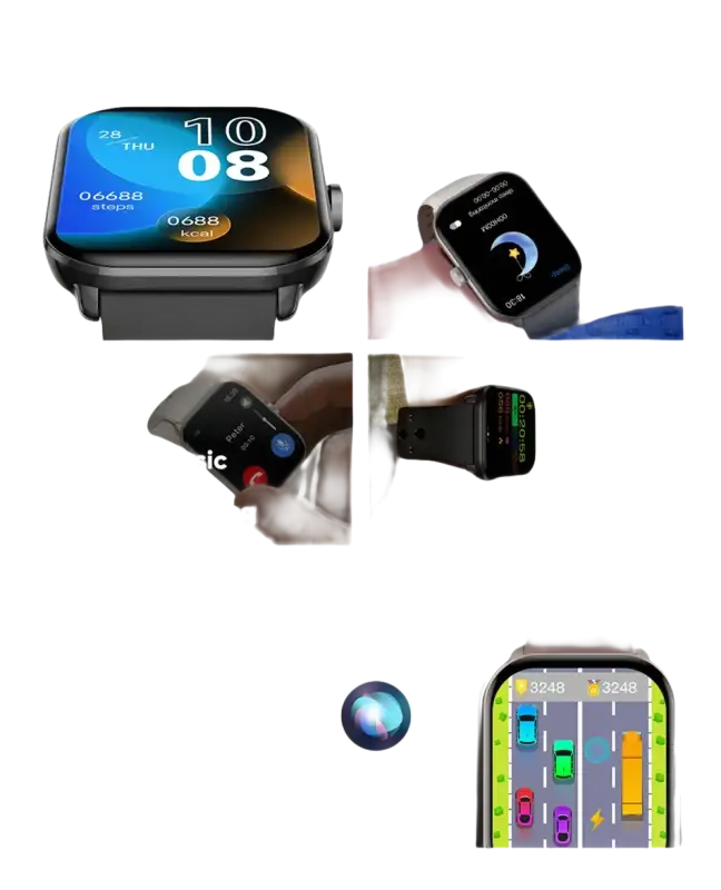 Smartwatch product advertisement.