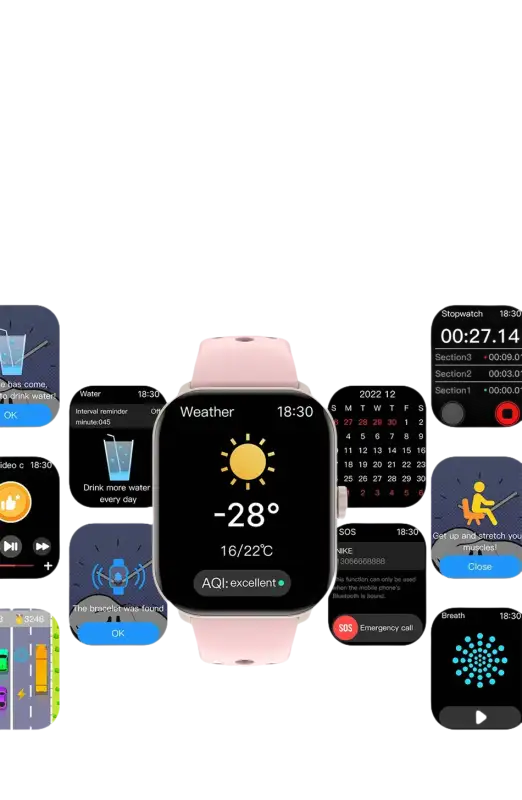 Smartwatch with weather display.