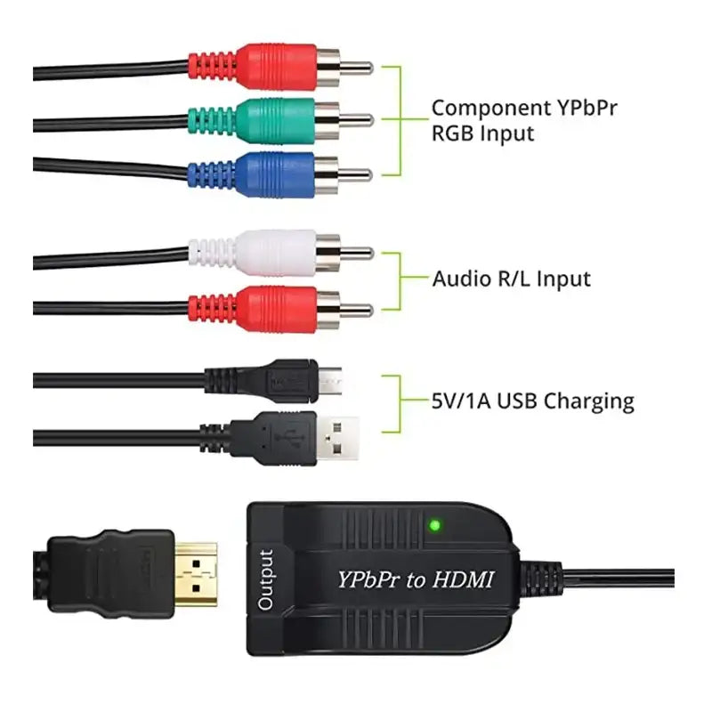 YPbPr to HDMI converter with cables.