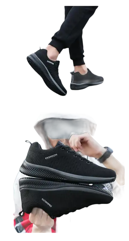 Black running shoes.