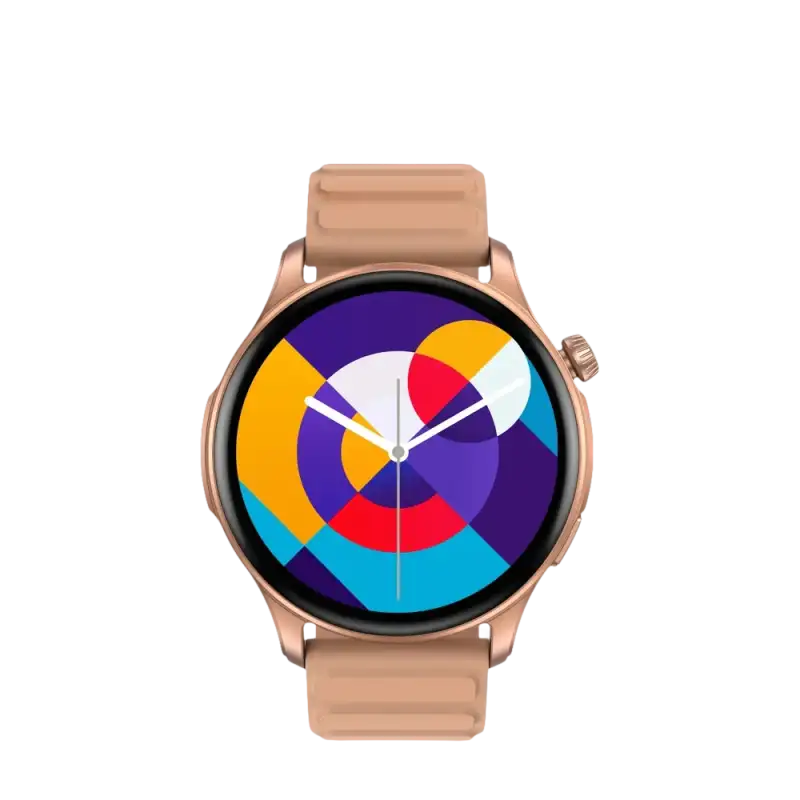 Rose pink smartwatch.