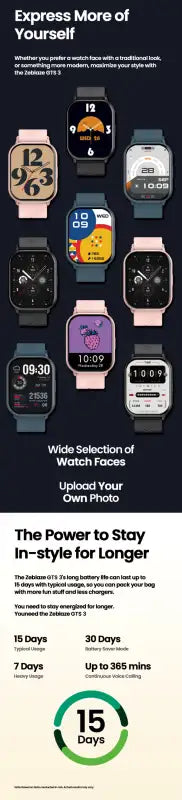 New Zeblaze GTS 3 Voice Calling Smart Watch Ultra-big 2.03’’ HD Screen 24H Health Monitor 100 + Sports Modes 200