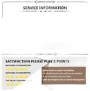 Customer service information.