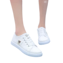White canvas sneakers.