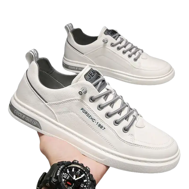 Comfy White Shoes Men Breathable Leather Goodness