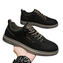 Black casual leather shoes.