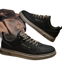 Black leather casual shoes.