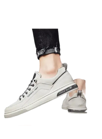 White leather casual sneakers.