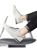 White leather casual sneakers.