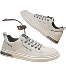 White leather casual sneakers.