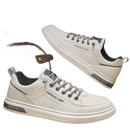 White leather casual shoes.