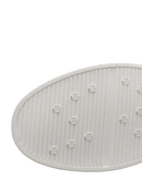 Shoe sole with textured grip.