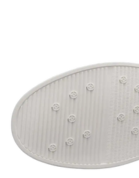 Shoe sole with textured grip.