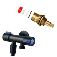 Faucet valve components and fixture.