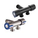 Two-way faucet splitter.