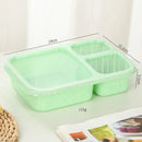 4-Compartment Snack Keeper with Clear Lids - 1000ml / Green