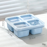 4-Compartment Snack Keeper with Clear Lids - 670ml / Blue