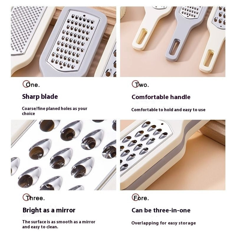 3-in-1 Portable Handheld Cheese & Vegetable Grater – Stainless Steel Kitchen Tool 🧀🥕