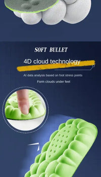 2023 4D Massage Insoles Super Soft Sports Shoes Insole for Feet Running Baskets Shoe Sole Arch Support Orthopedic
