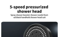 5 Mode Pressure Boost Shower Head Multifunction Adjustable Large Water Yield Shower Nozzle Massage Shower Bathroom