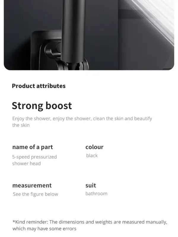 5 Mode Pressure Boost Shower Head Multifunction Adjustable Large Water Yield Shower Nozzle Massage Shower Bathroom