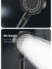 5 Mode Pressure Boost Shower Head Multifunction Adjustable Large Water Yield Shower Nozzle Massage Shower Bathroom