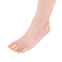 Foot with toe bandages.