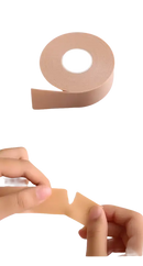 Tan-colored adhesive tape roll.