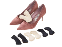 Pink high heels with shoe inserts.