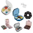 Assorted pill organizers.