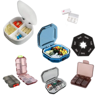 Assorted pill organizers.