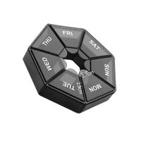 Black pill organizer with days of the week.
