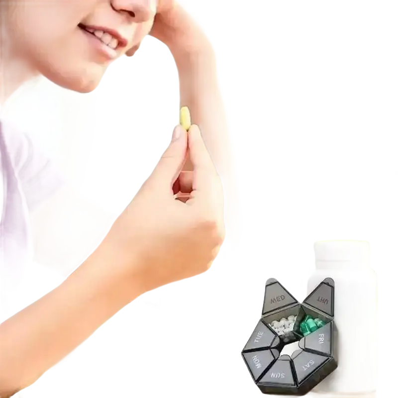 Black pill organizer.